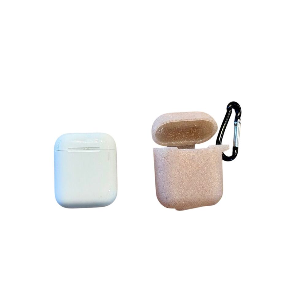 Apple AirPods Charging Case with Pink Glitter Silicone Cover